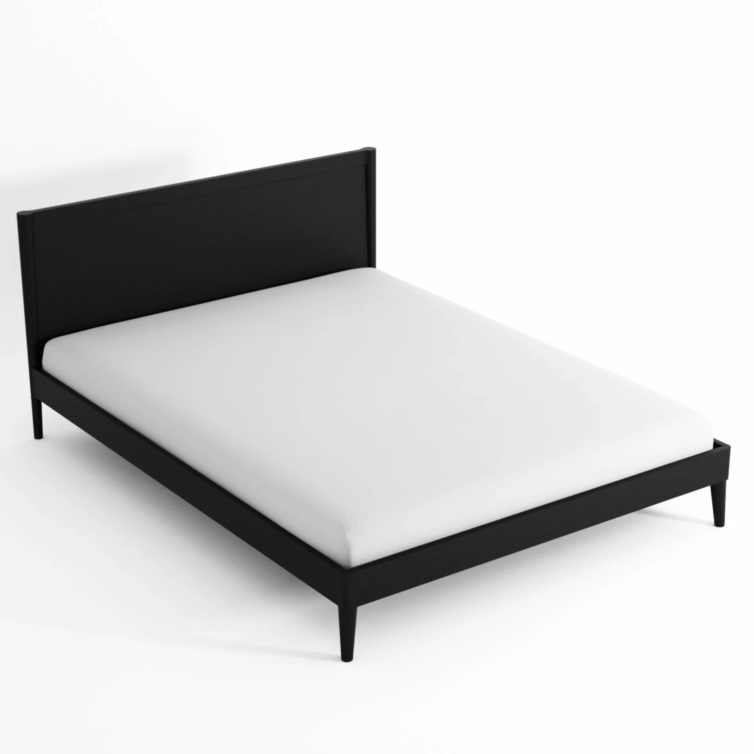 Vintage Queen Bed - Black Satin - Image 3