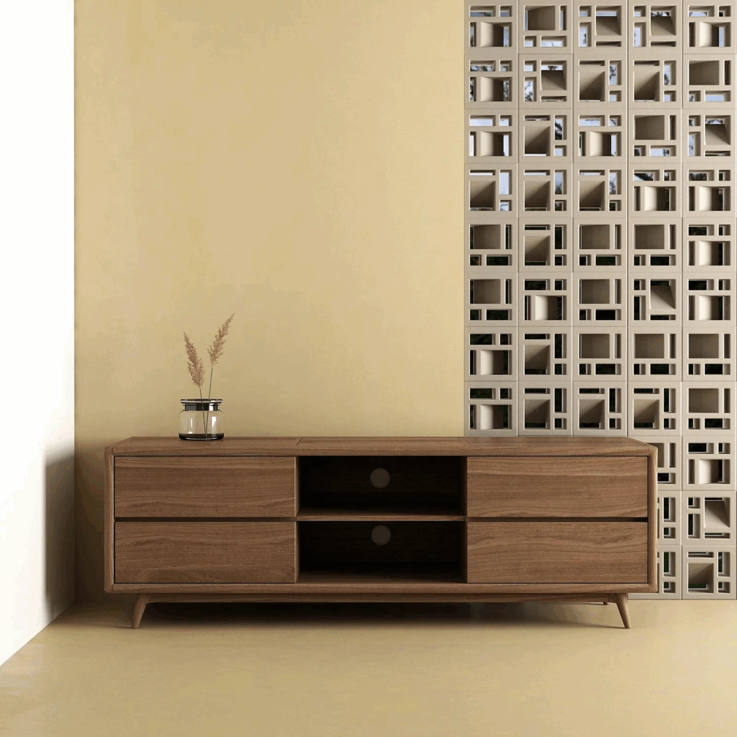 Vintage Low TV Unit - Teak - Image 2