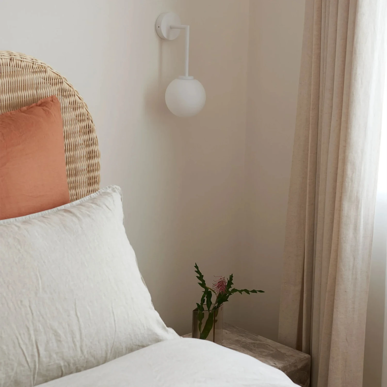 Orb Long Arm Wall Light Medium - White - Image 2