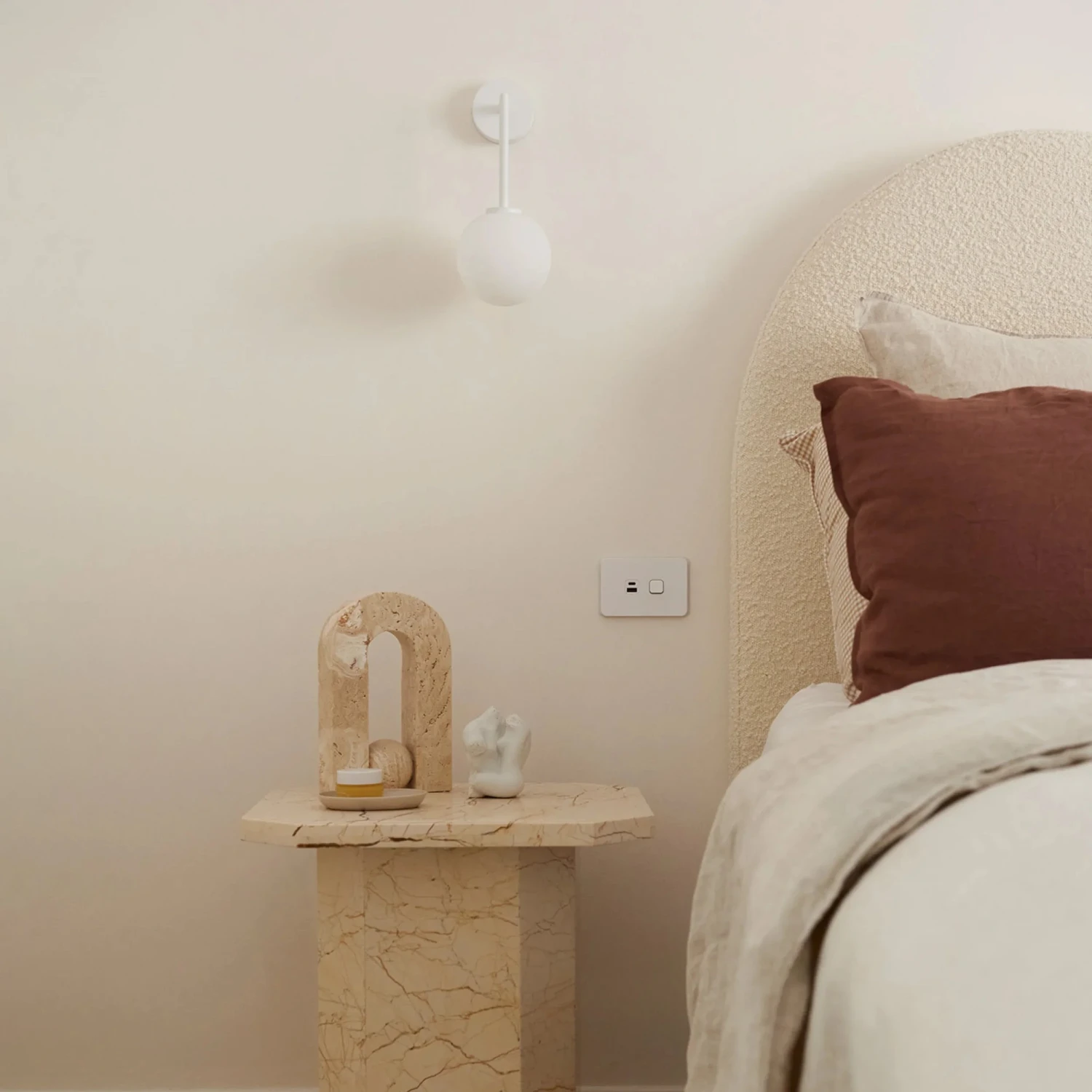 Orb Long Arm Wall Light Medium - White - Image 3