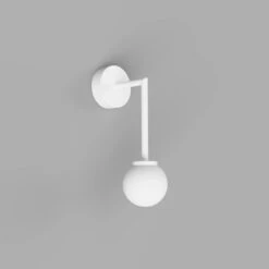 Orb Long Arm Wall Light Small - White