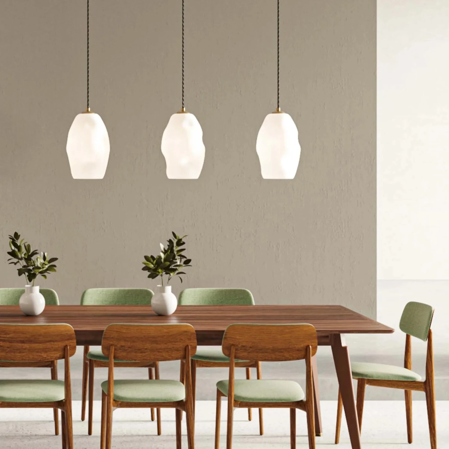 Organic Pendant Large - Brass/White - Image 4