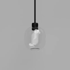 Parlour Lite Curve Pendant - Black/Clear