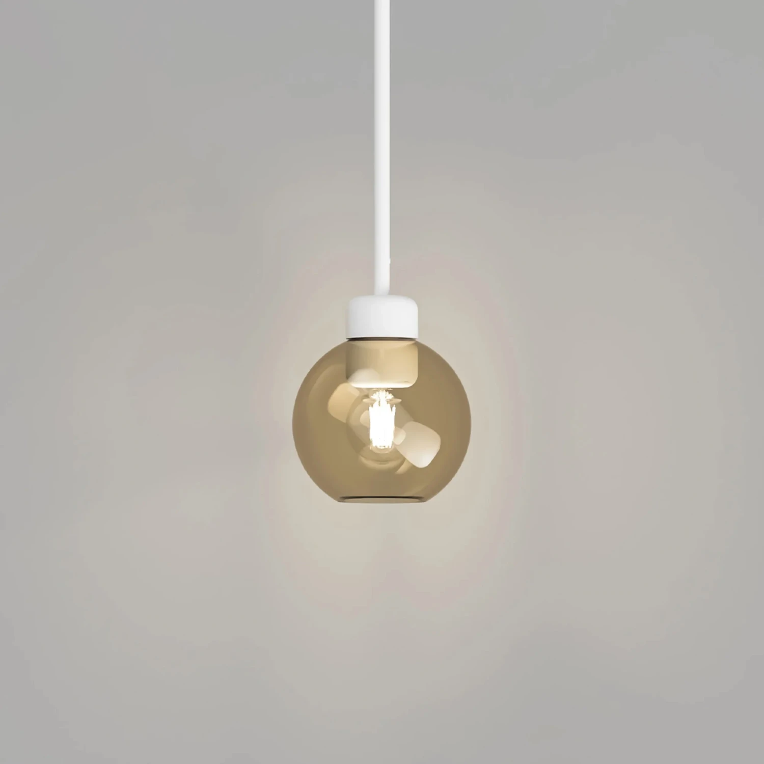 Parlour Lite Sphere Pendant - White/Amber