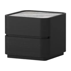 Clayton Bedside Table - Black Marble