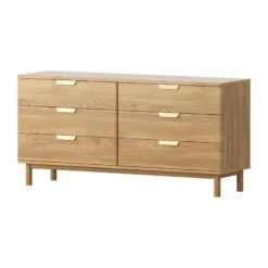 Jaya Six Drawer Chest - Oak