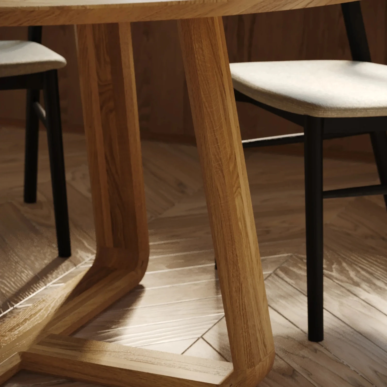 Russo Round Dining Table 120cm - Oak - Image 3