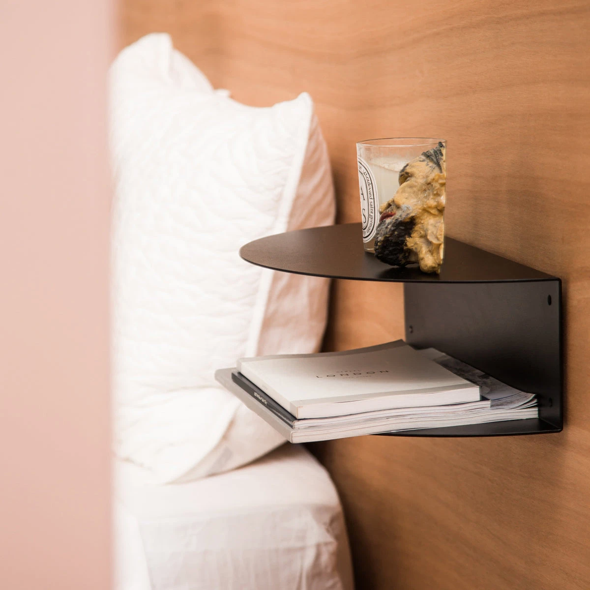 Fold Hanging Bedside Table - Black - Image 2