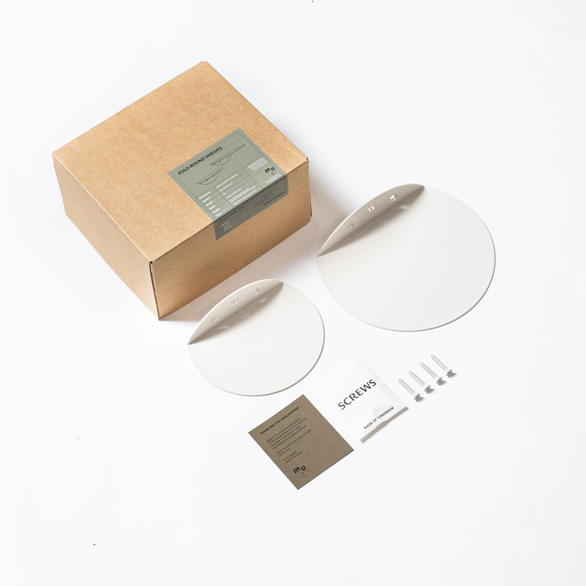 Fold Round Set Of 2 Shelves - White - Image 4