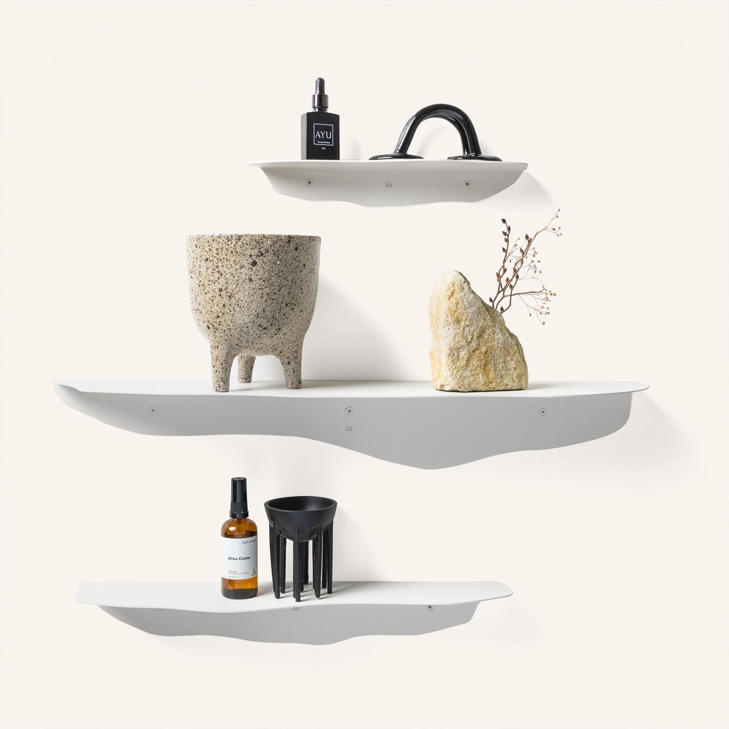 Fold Wavy Shelf 55cm - White - Image 5