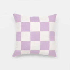 Big Check Square Cushion - Lavender