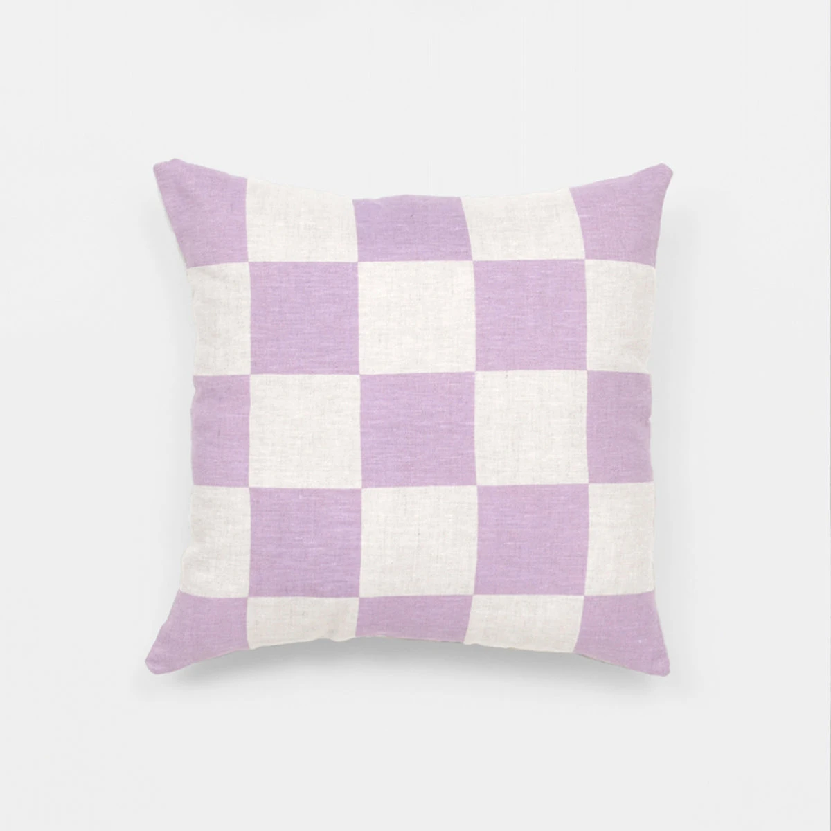 Big Check Square Cushion - Lavender