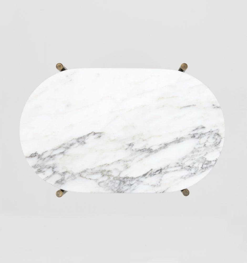 Rhonde Marble Side Table - Brass - Image 2