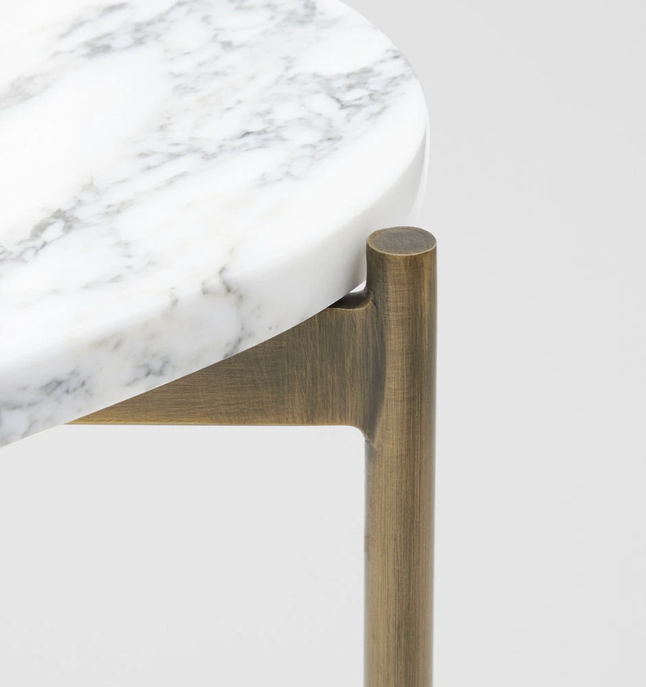 Rhonde Marble Side Table - Brass - Image 3