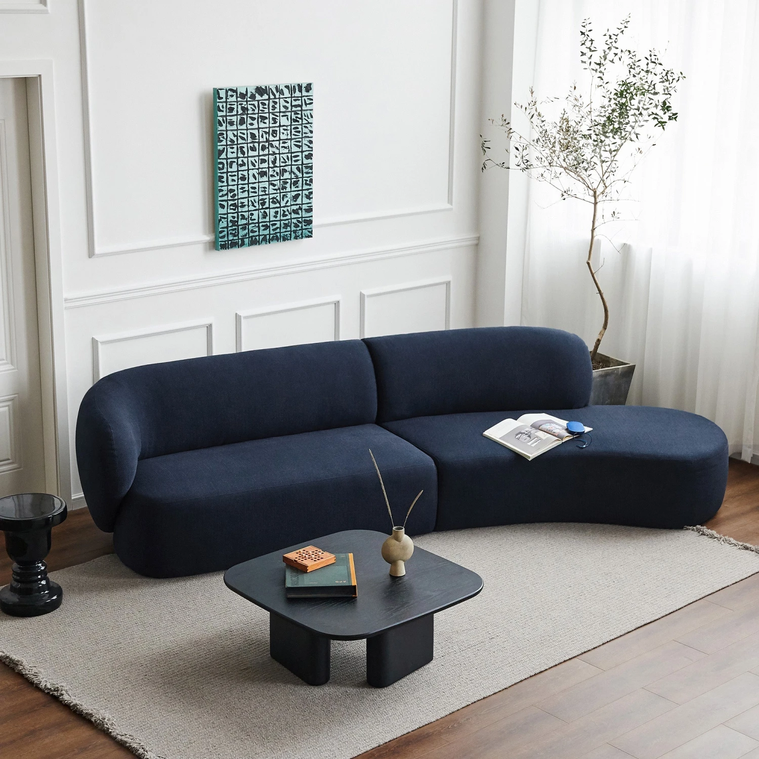 Swell Right Hand Chaise Sofa - Novatex Navy - Image 2