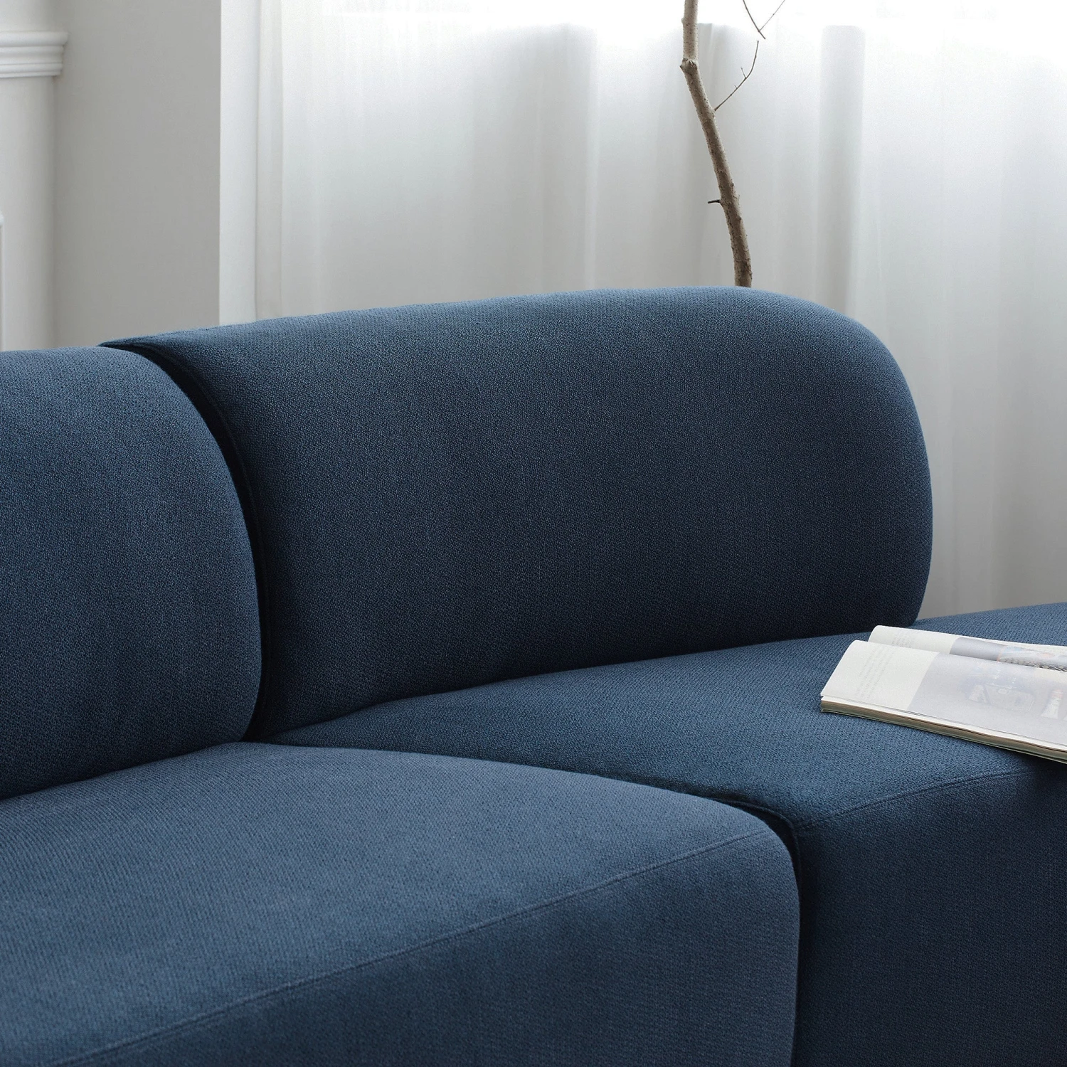 Swell Right Hand Chaise Sofa - Novatex Navy - Image 8