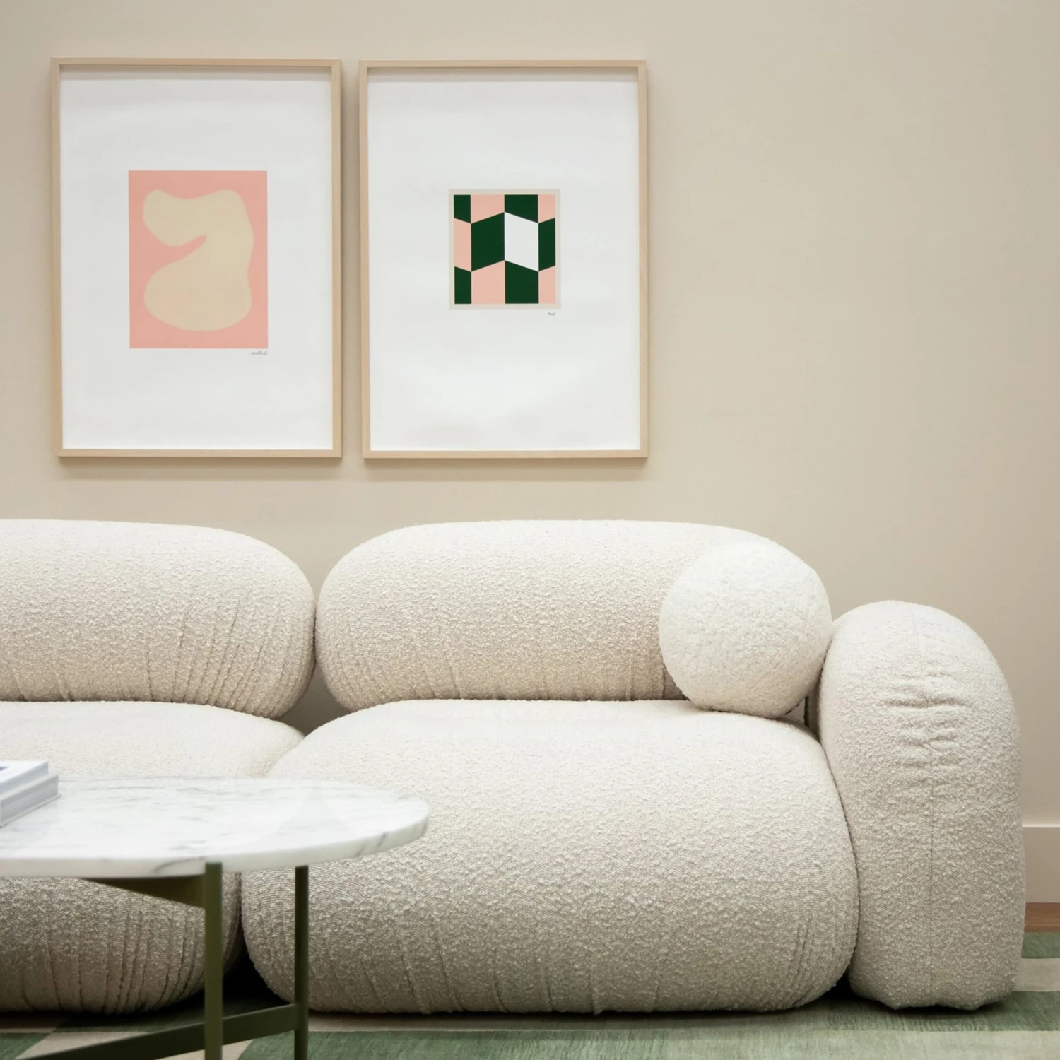 Ondo Right Hand Corner Module - Maya Cream Boucle - Image 2