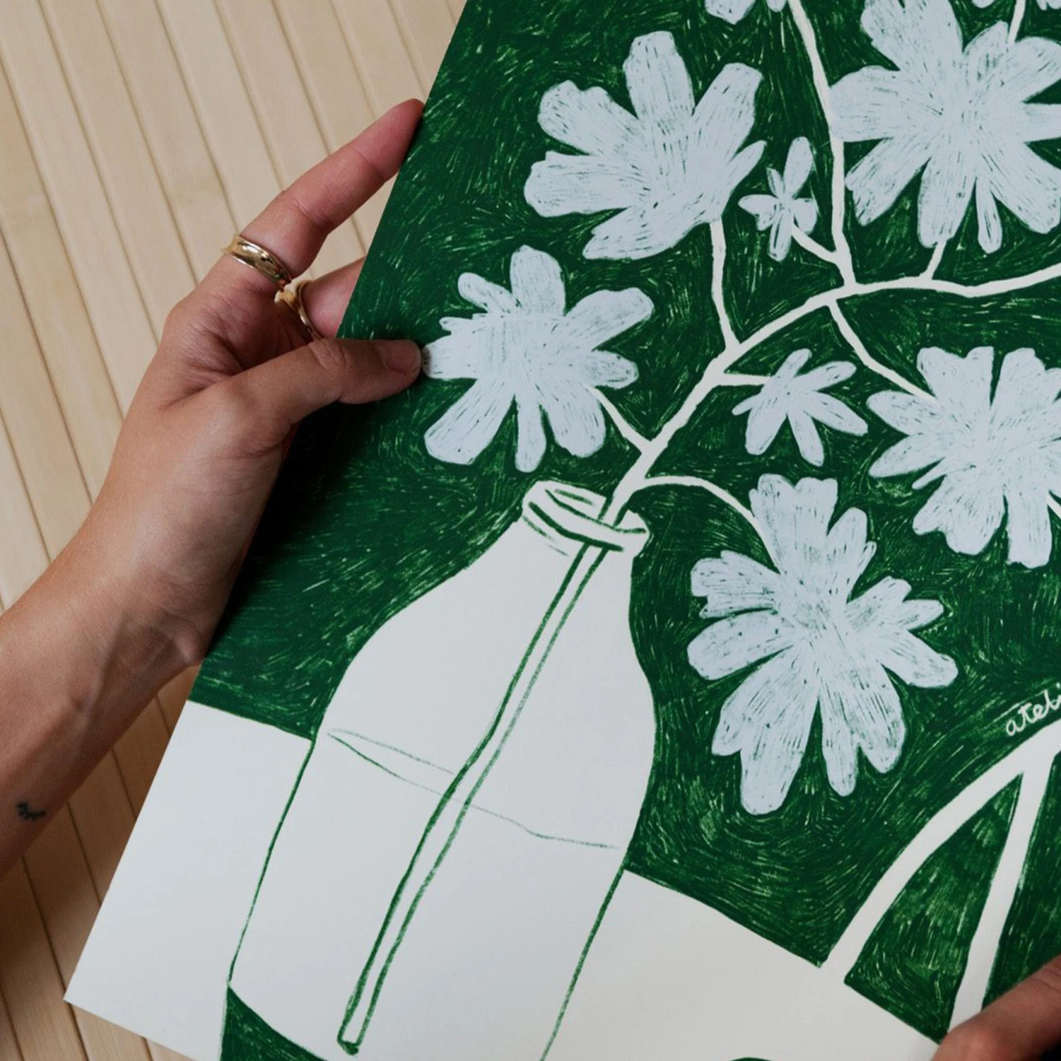 Blue Flowers & Red Wine Print 50Cm X 70Cm - Image 3