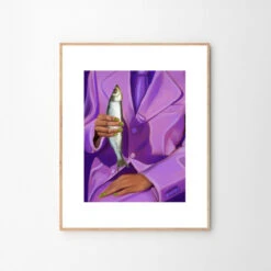 Eva And Her Fish Friend Print 30Cm X 40Cm