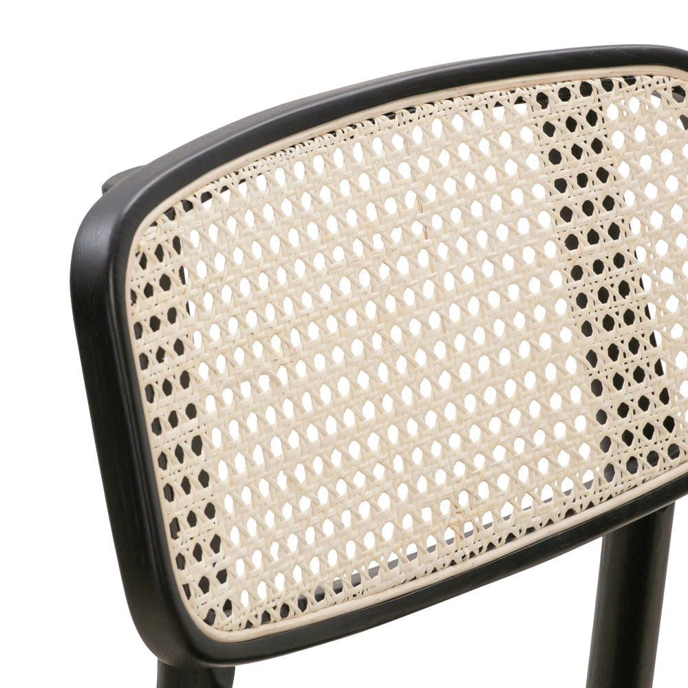 Knot Rattan Dining Chair - Black - Image 4