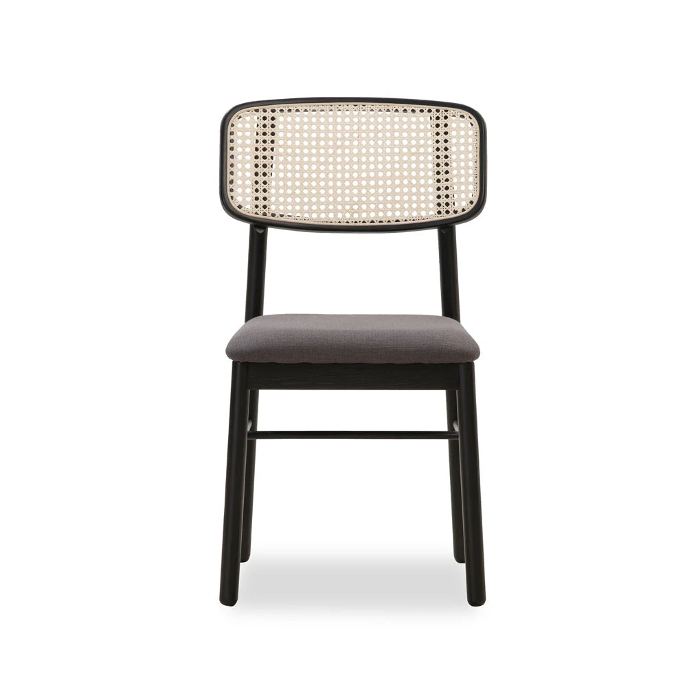 Knot Rattan Dining Chair - Black - Image 2