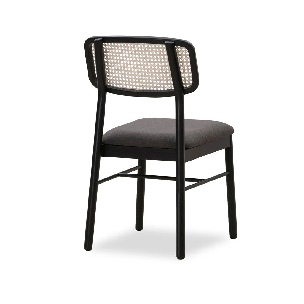 Knot Rattan Dining Chair - Black - Image 3