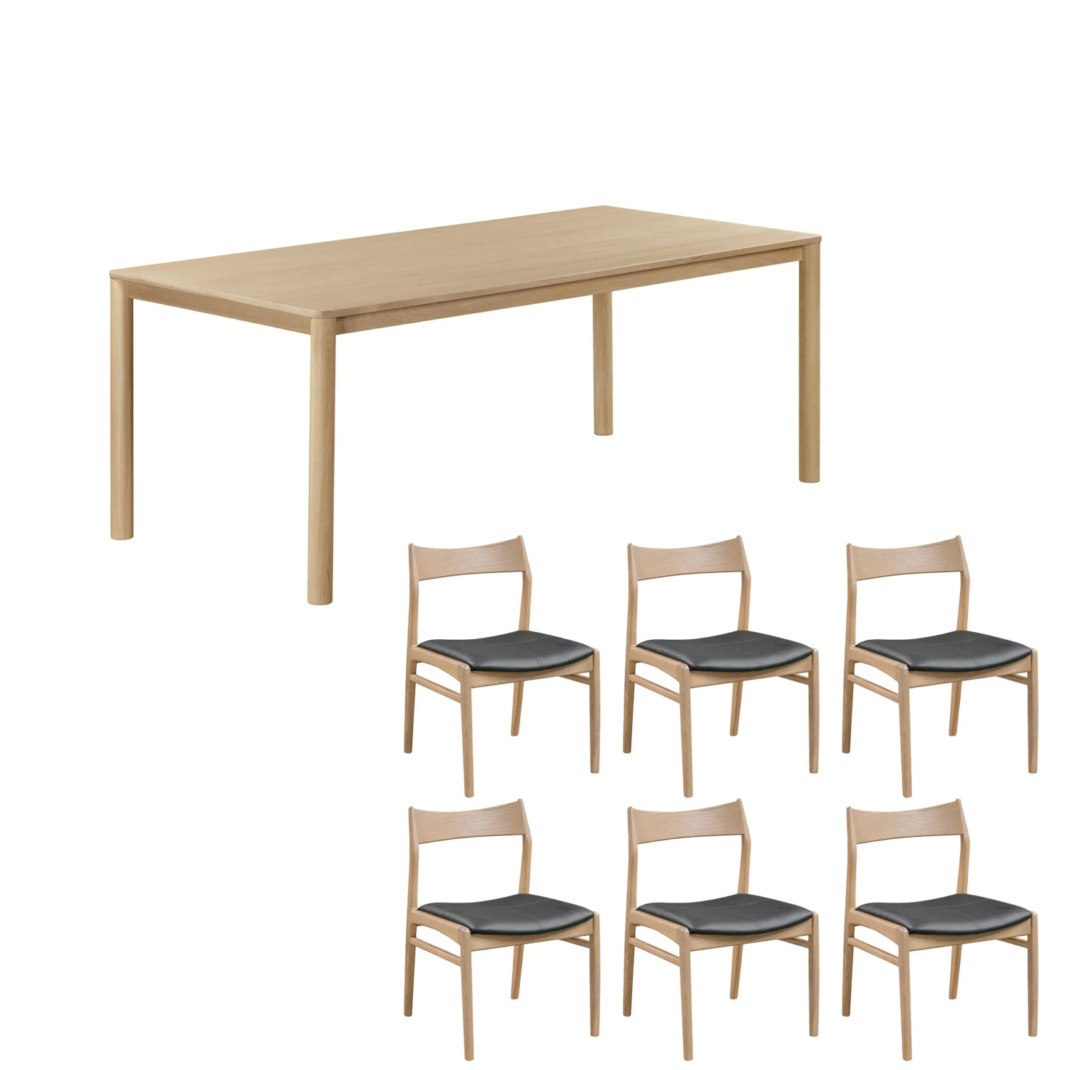 Pure Dining Package - 200cm / Black Leather