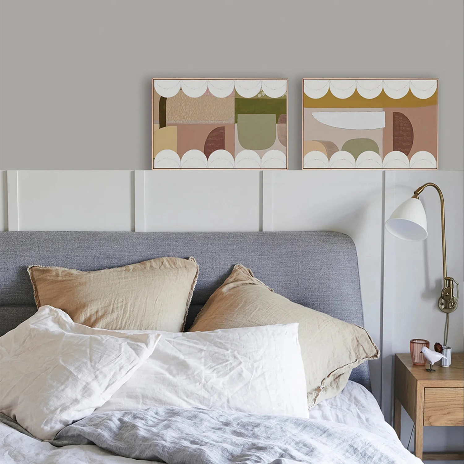 Khaki Scallop Canvas Print 120cm X 80cm - Image 2