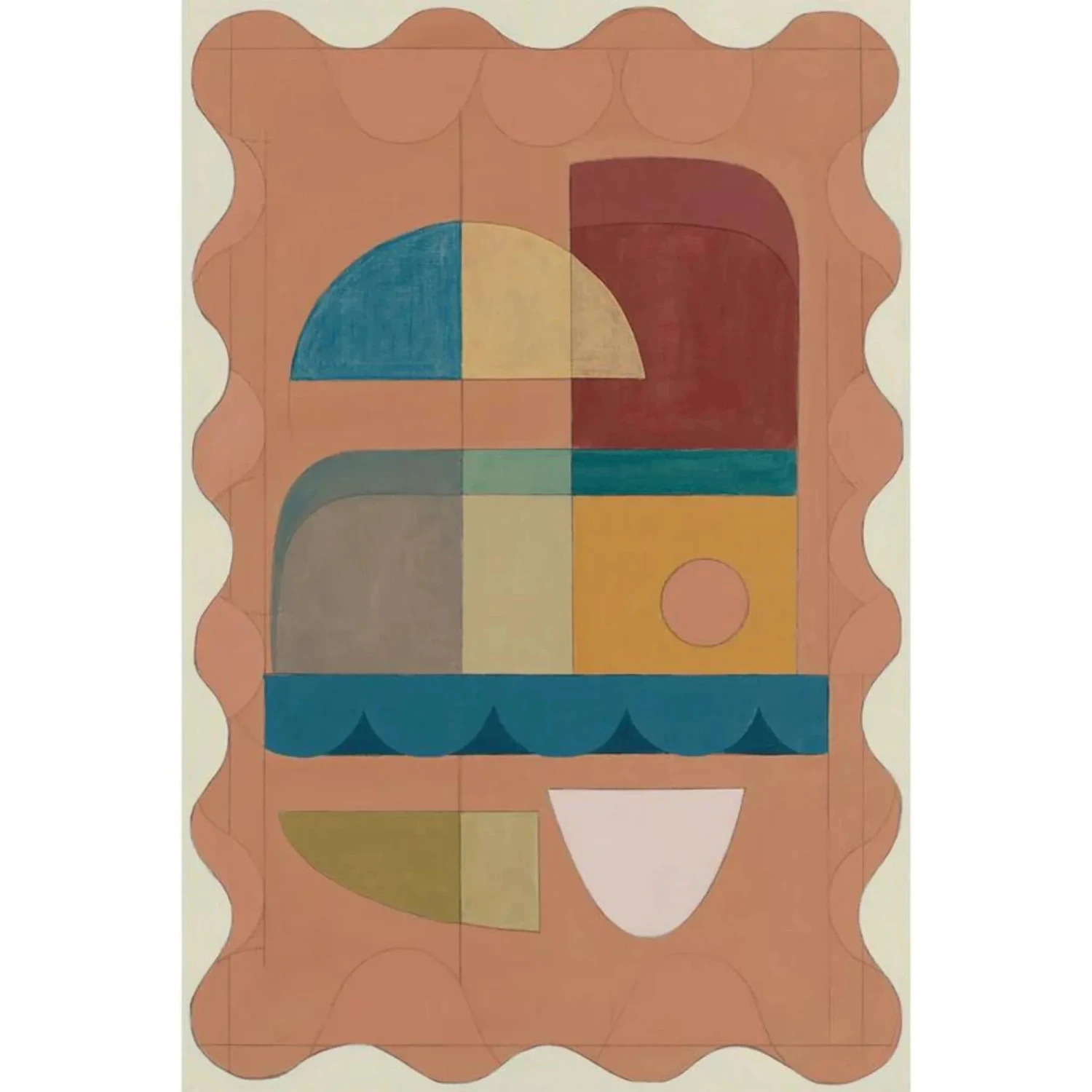 Terracotta Blush One Canvas Print 120cm X 80cm