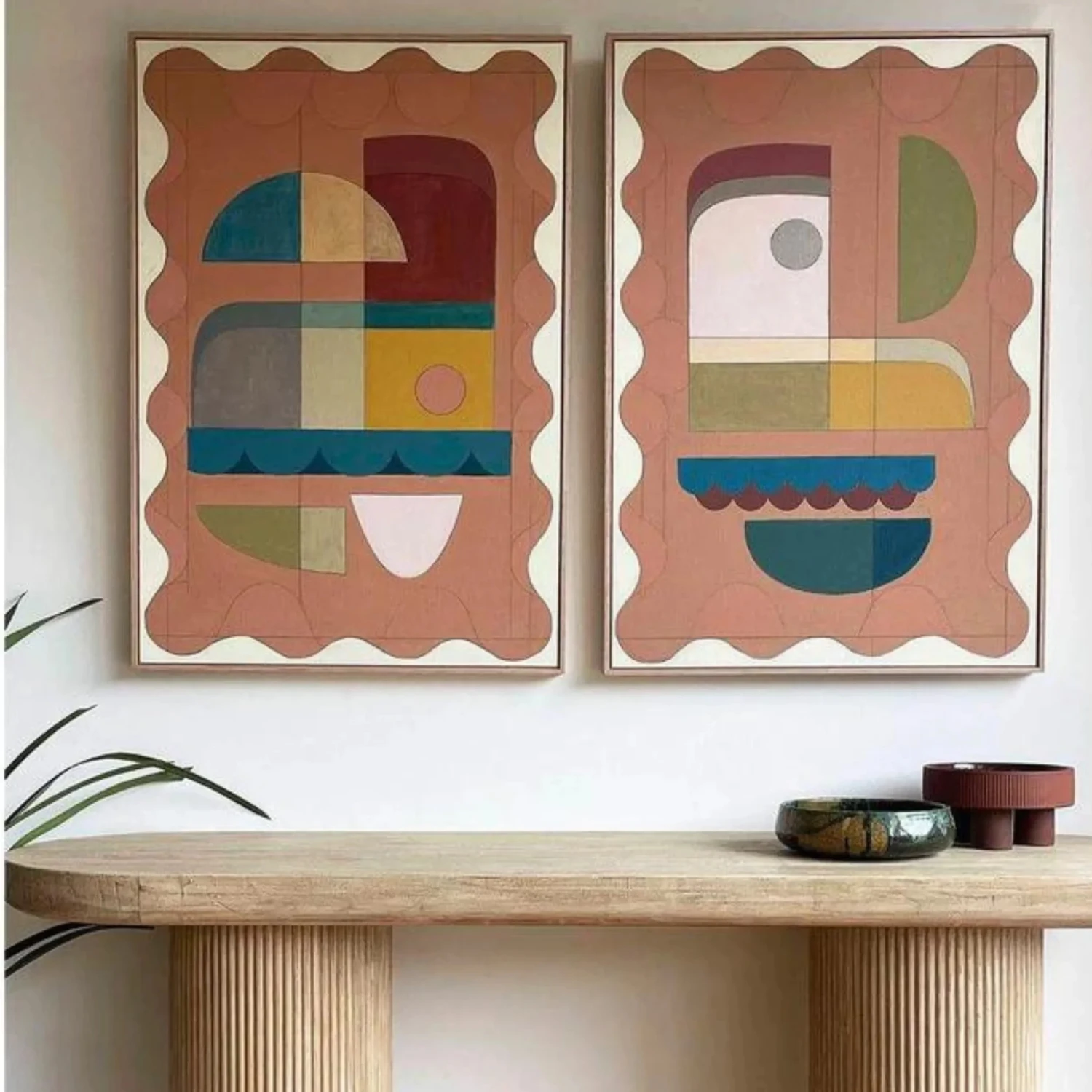 Terracotta Blush Two Canvas Print 92cm X 61cm - Image 3