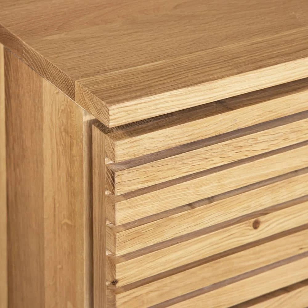 Linear Bedside Table - Oak - Image 7
