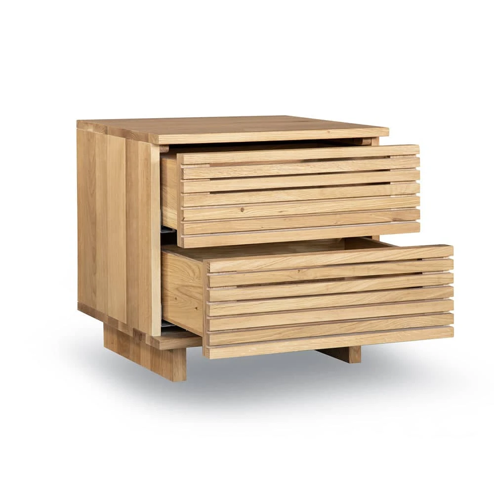 Linear Bedside Table - Oak - Image 4