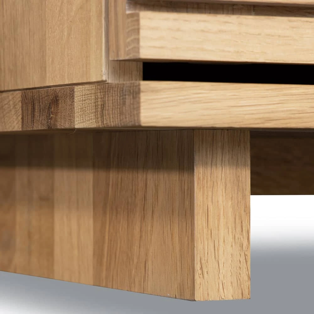 Linear Bedside Table - Oak - Image 8