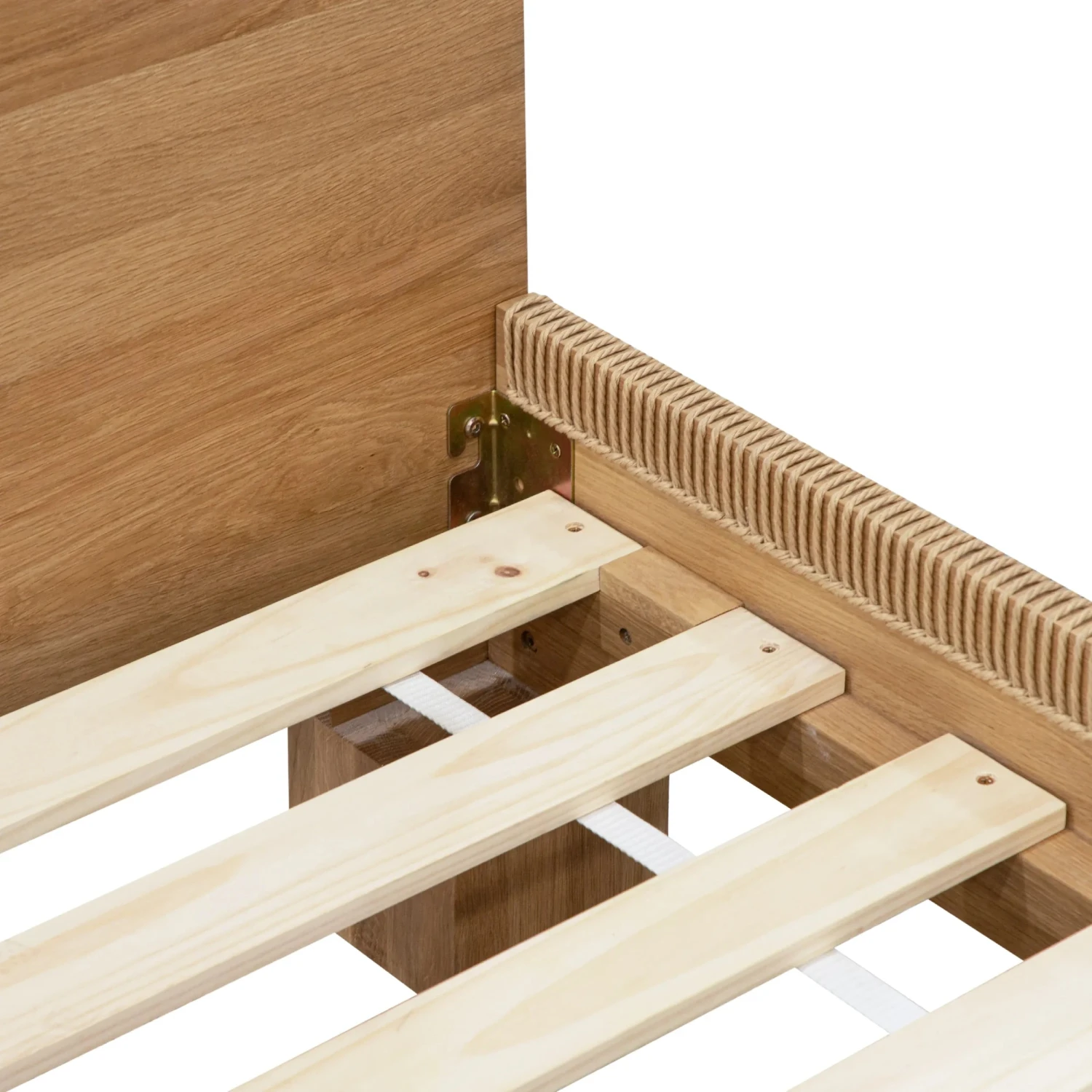 Weave King Bed - Oak - Image 5