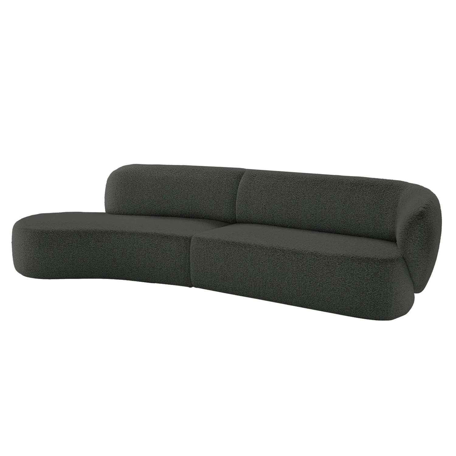 Swell Left Hand Chaise Sofa - Maya Charcoal Boucle