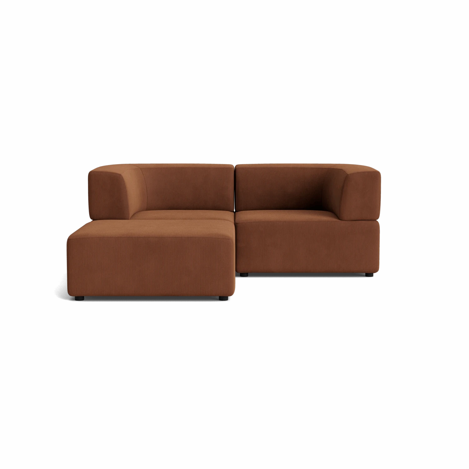 Stretch 3 Seater Chaise Sofa - Corduroy Cocoa - Image 2