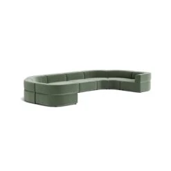 Stretch U Shape Modular Sofa - Opal Ocean