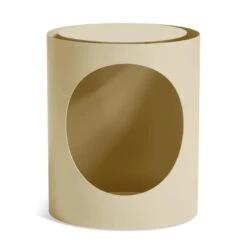 Woud Tabl Side Table - Ivory