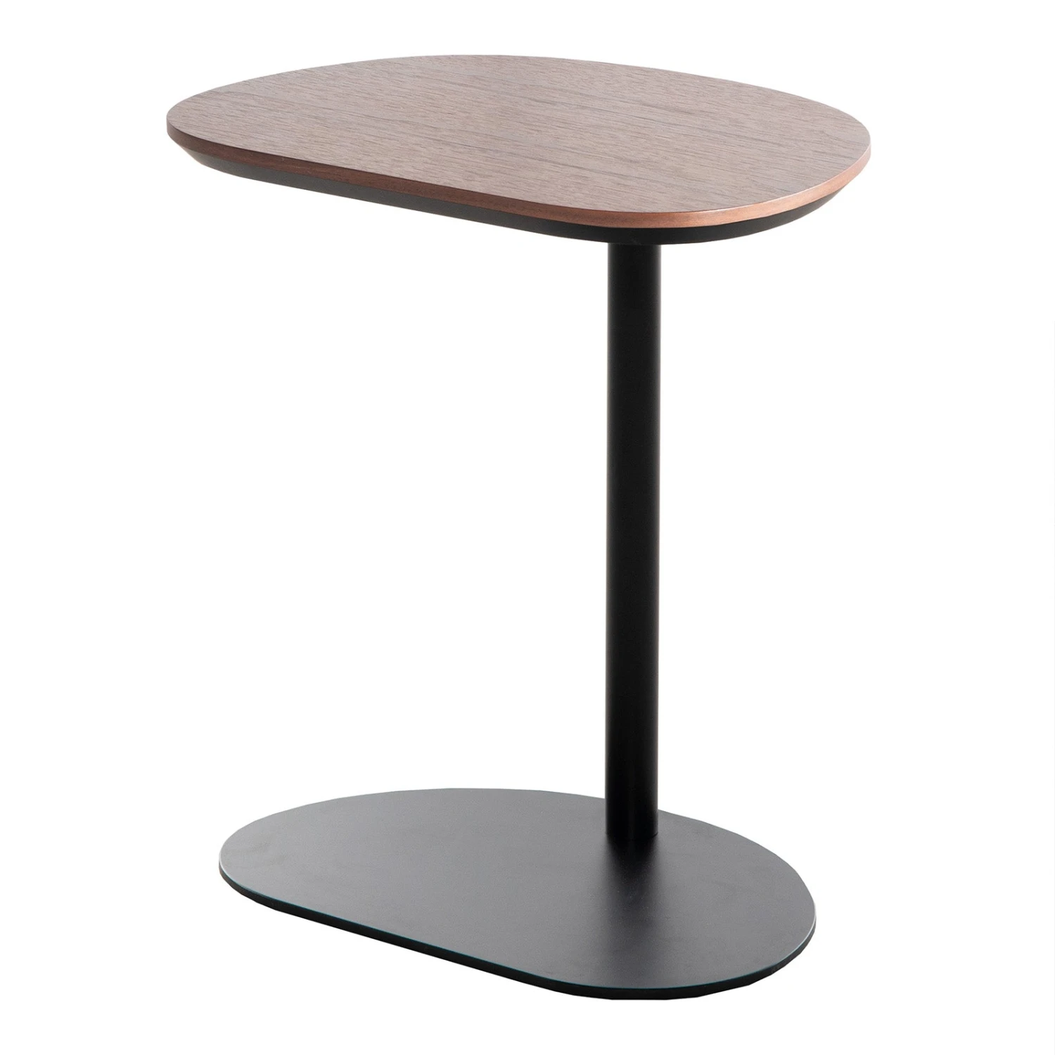 Almond Side Table - Walnut / Black