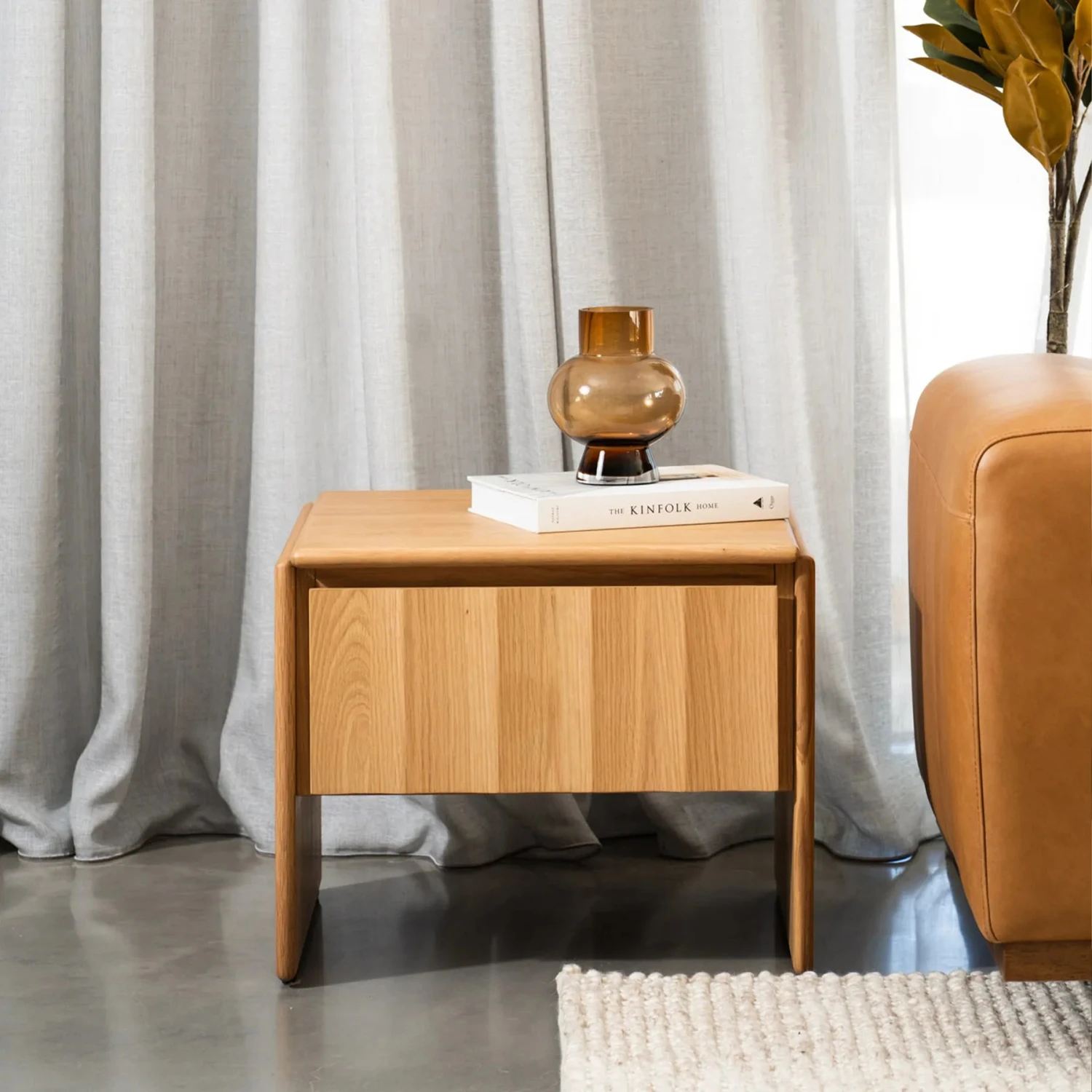 Anton Bedside Table - Oak - Image 2