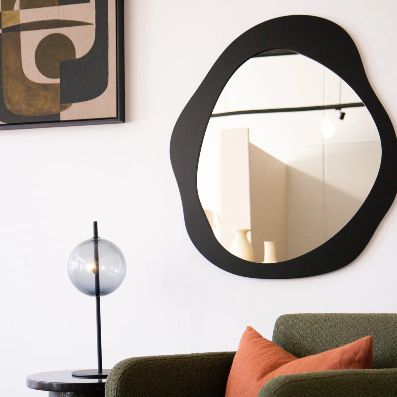 Aura Mirror 85cm X 95cm - Black - Image 2