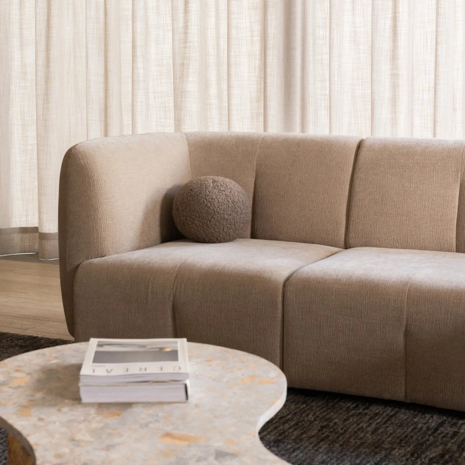 Plum 4 Seater Sofa - City Almond - Image 7